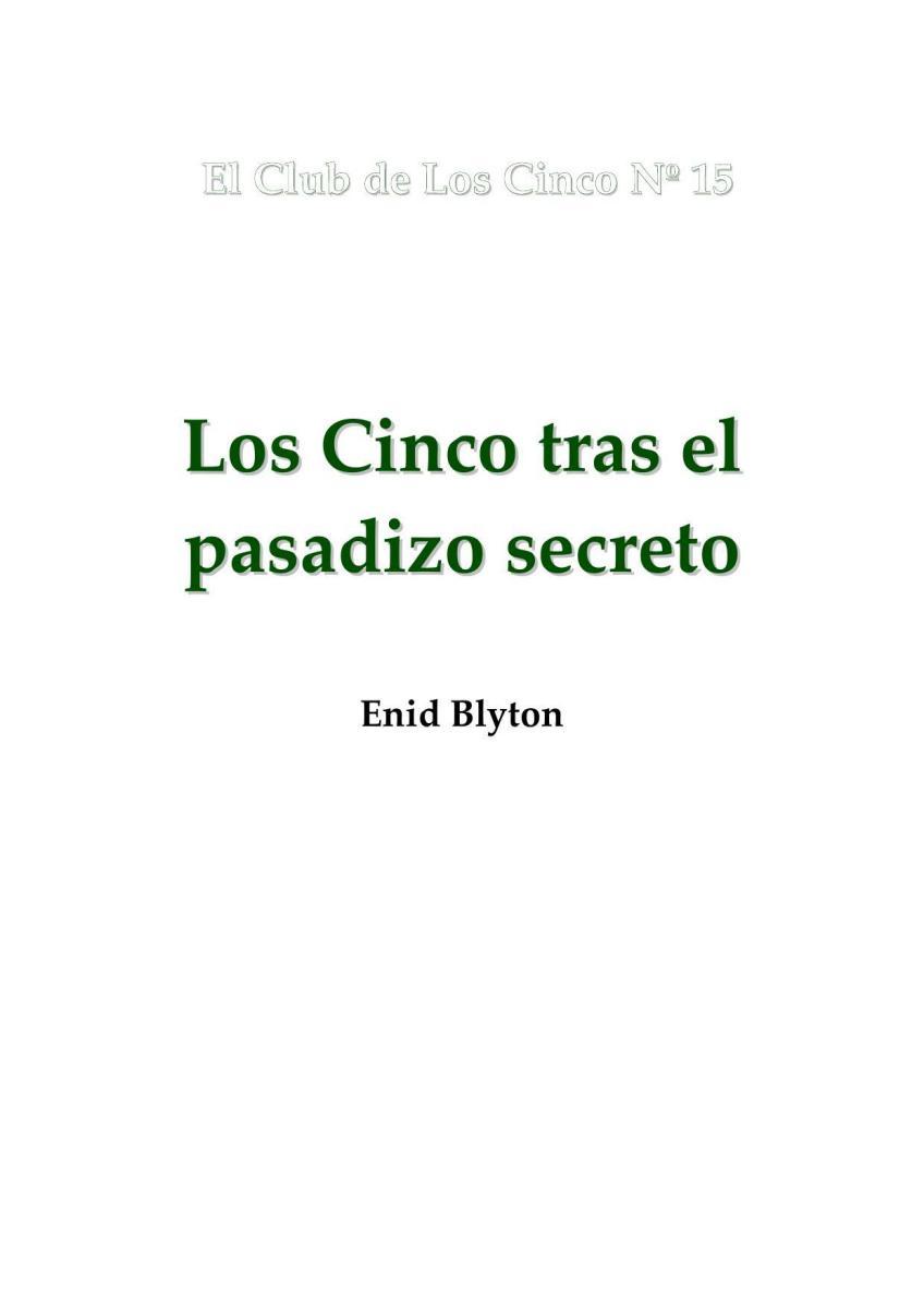 Portada de Los cinco 15 - Los cinco tras el pasadizo secreto
